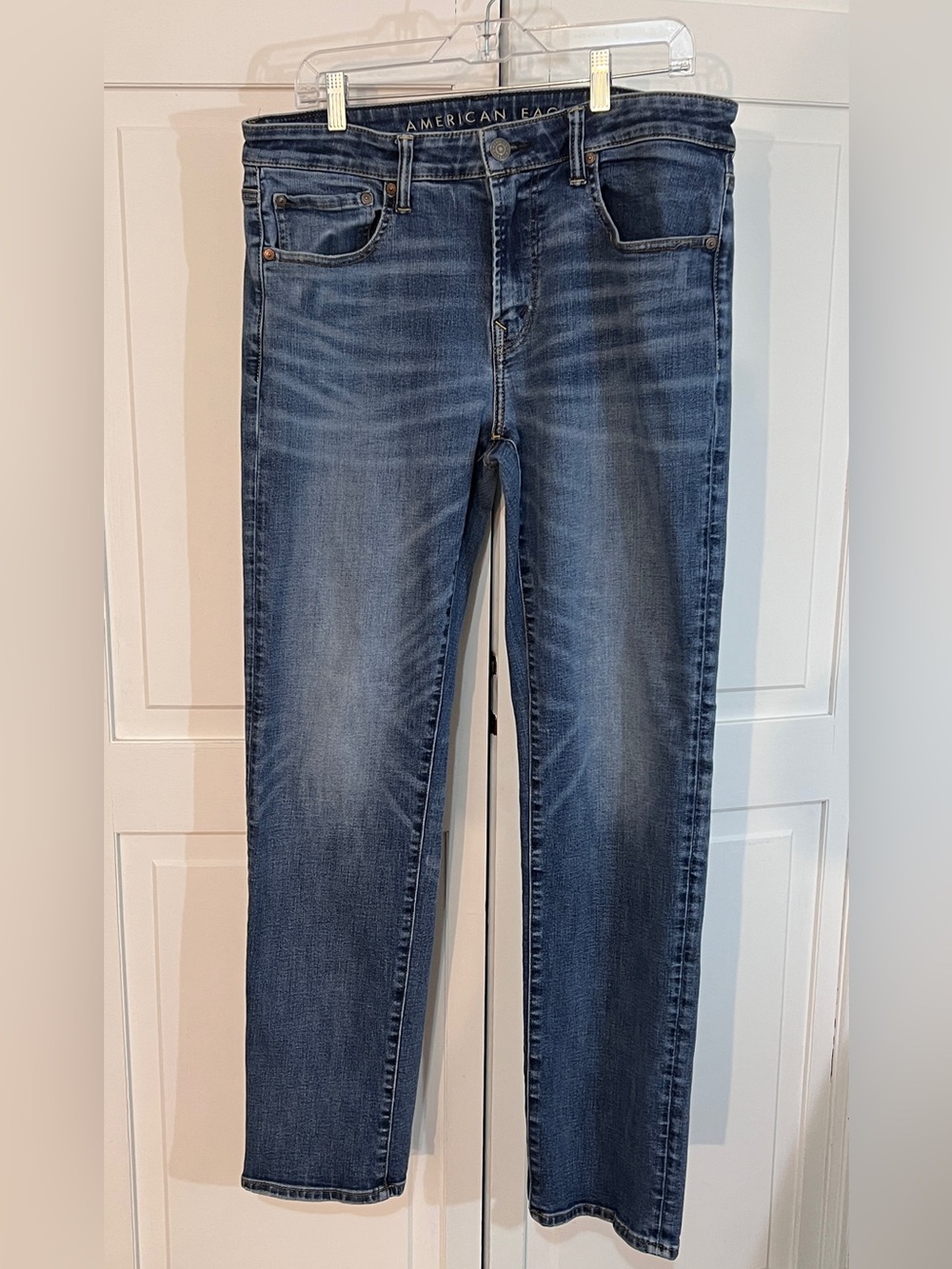 American Eagle AirFlex Jeans Men’s 34x34 Slim Straight Stretch Medium Wash Denim